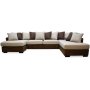 Deluxe U-formet sofa med ben ende til hjre - Brun / Beige / Vintage