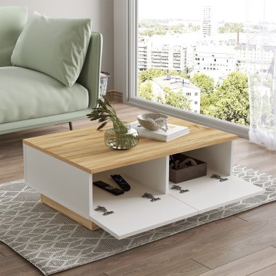Luvio sofabord 17, 90x60 cm - Eg/hvid