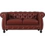 Chesterfield sofa 2-personers i brun PU