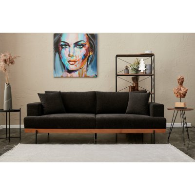 Liva 3-personers sofa - Antracit/kobber