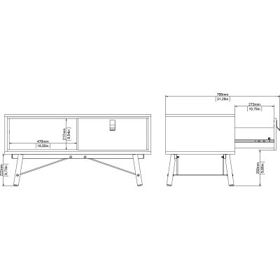 Ry sofabord 101,8 x 48,2 cm - Sort/valnd