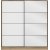 Kapusta garderobe med spejldr, 180 x 52 x 210 cm - Brun/hvid