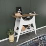 Ese sidebord 100 x 35 cm - Hvid/valnd