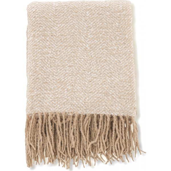 Lyng plaid 130x170 cm - Beige/hvid