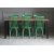 Dalsland spisegruppe: Spisebord i sort/eg med 6 grnne stole