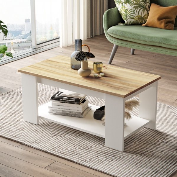 Luvio sofabord 15, 95,6x50 cm - Eg/hvid
