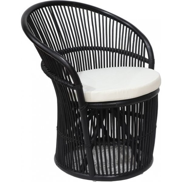 Narva lnestol i rattan - Sort