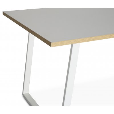 Edge spisebord 140x90 - Hvid hjtrykslaminat (HPL) + Pletfjerner til mbler