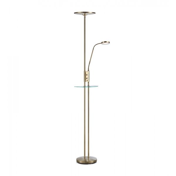 Friend Gulvlampe med USB - Messing