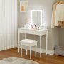 Joni toiletbord med skammel 90 x 40 cm - Hvid