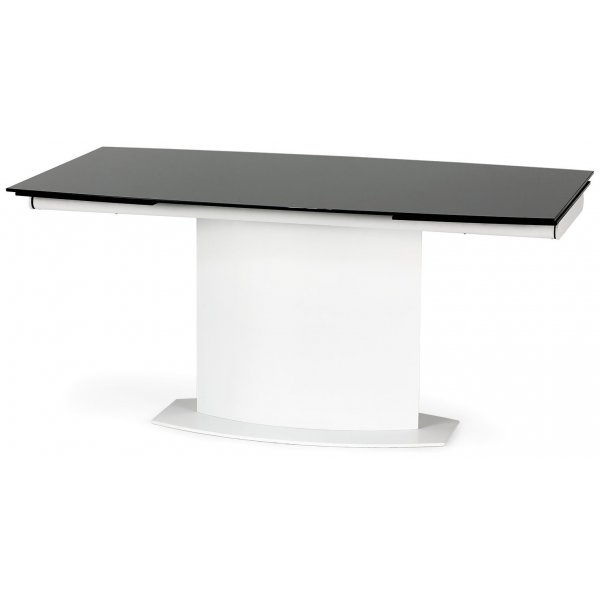 Leslie udtrkkeligt ovalt spisebord 160-250 cm - Hvid/sort