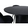 Bianca Spisebordsst rundt sort spisebord med 4 fljlssorte stole
