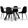 Smokey spisegruppe, rundt spisebord med 4 Carisma fljlstole - Sort