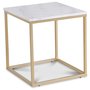 Accent sofabord 50 - Hvid marmor / mat messing