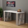 Honning skrivebord 140x60 cm - Hvid/lys ruskind