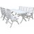 Scottsdale udendrs gruppebord 190 cm inkl. 6 Bstad positionsstole - Hvid
