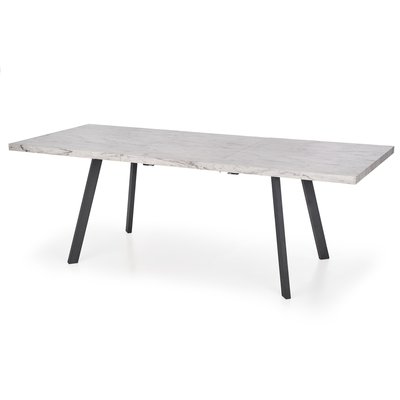 Darius spisebord der kan udvides - Hvid marmor / sort