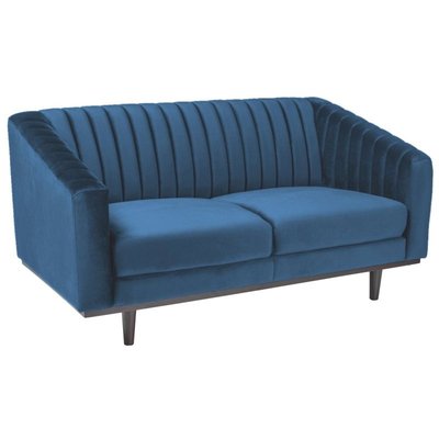 Alden 2-personers sofa - Blue Velvet/Wenge