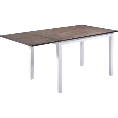 Gteborg spisebord 120-160 x 80 cm - Brunbejdset/hvidlakeret