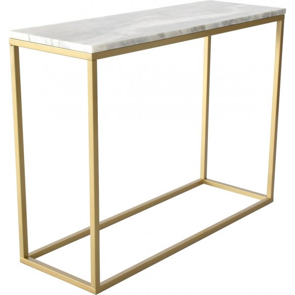 Accent konsolbord - Hvid marmor & messingfarvet