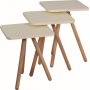 Tredobbelt dkket bord 34 x 34 cm - Creme