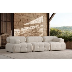 Beige fløjlsofa 315 cm Beige fløjlsofa 315 cm