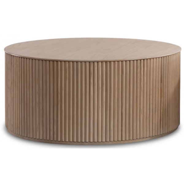 Cylinderformet rundt sofabord 100 cm - Whitewash