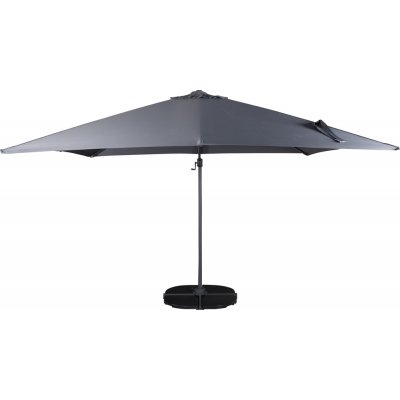 Leeds justerbar parasol 300 cm - Sort/Mrkegr