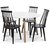 Rosvik spisegruppe Rundt bord hvid/eg med 4 sorte Dalsland stole