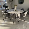Kundebillede Pegani rundt spisebord i hvid marmor - D145 cm