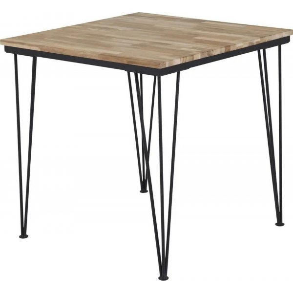 Annelie spisebord 80 cm - Teak/sort