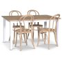 Fr spisebordsst; spisebord 140x90 cm - Hvid / olieret eg med 4 stk. Danderyd No.18 stole Whitewash