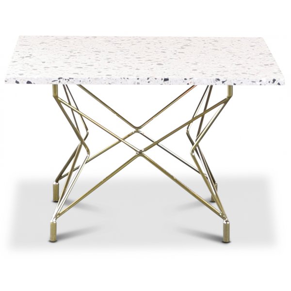 Terrazzo sofabord 75x75cm - Cosmos Terrazzo & chassis Star messing
