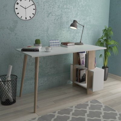 Lagomood skrivebord 120x60 cm - Eg/hvid