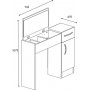 Inci toiletbord 74,2 x 37,6 cm - Hvid