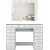 Bijou toiletbord med spejl 18 - 120 x 44,5 cm - Hvid