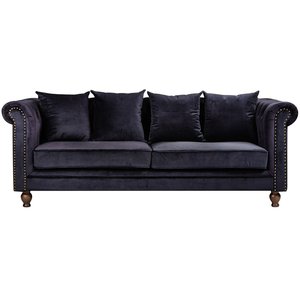 Chesterfield 3-personers Sofa Churchill - Sort Fljl