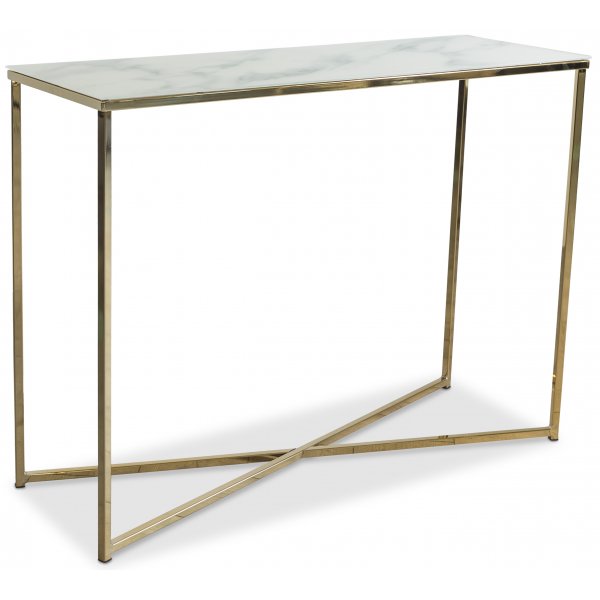 Palasso konsolbord - Messing / Lys marmorering