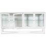 Cliff sknk i metalplade med 4 dre - Hvid / klart glas