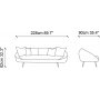 Matilda 3-personers sofa - Petroleumsbl