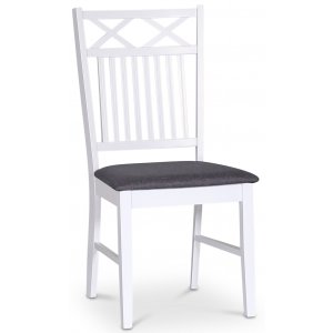 Sandhamn Gripsholm spisebordsstol med dobbelt kryds i ryggen - Hvid/Gr + Mbelfdder
