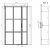 Industriel glasdør Enkel med ramme og vindue - Valgfri størrelse
