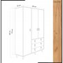 Musso garderobe 120x52x187 cm - Eg/hvid