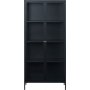 Toddy sort metalskab med glaslger H190 cm