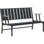 Lotus 2-personers udendrs sofa - Sort/fume