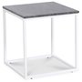 Accent lampebord 50x50 cm - Gr marmor / Hvid