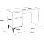 Aristo skrivebord 120x44,5 cm - Filt/antracit