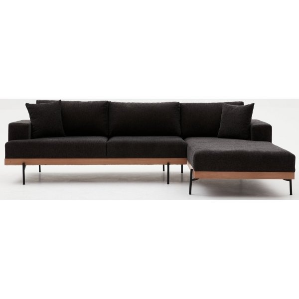 Liva divan sofa hjre - Antracit/kobber