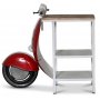 Vintage Vespa bardisk/ sengebord 104 x 44 cm - Rd/hvid