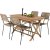 Kenya udendrs spisest med 4 Lindos stole - Beige/Sort/Teak